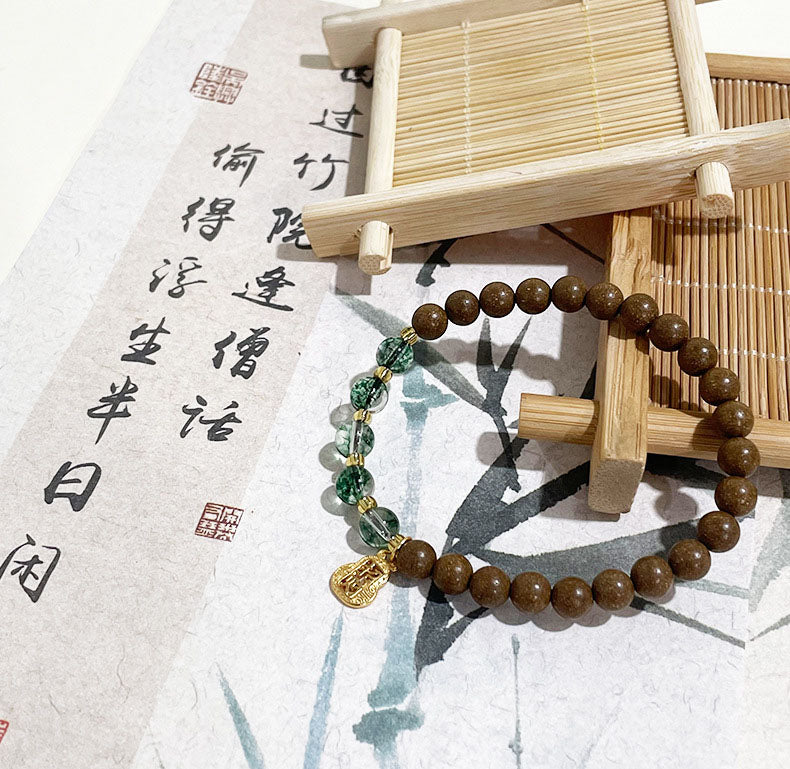 Natural Handmade Herbal Incense Bead Bracelet Unisex Men Women Portable Aromatherapy Stress Relief Relaxing Oriental Scented Wrist Green Jewelry