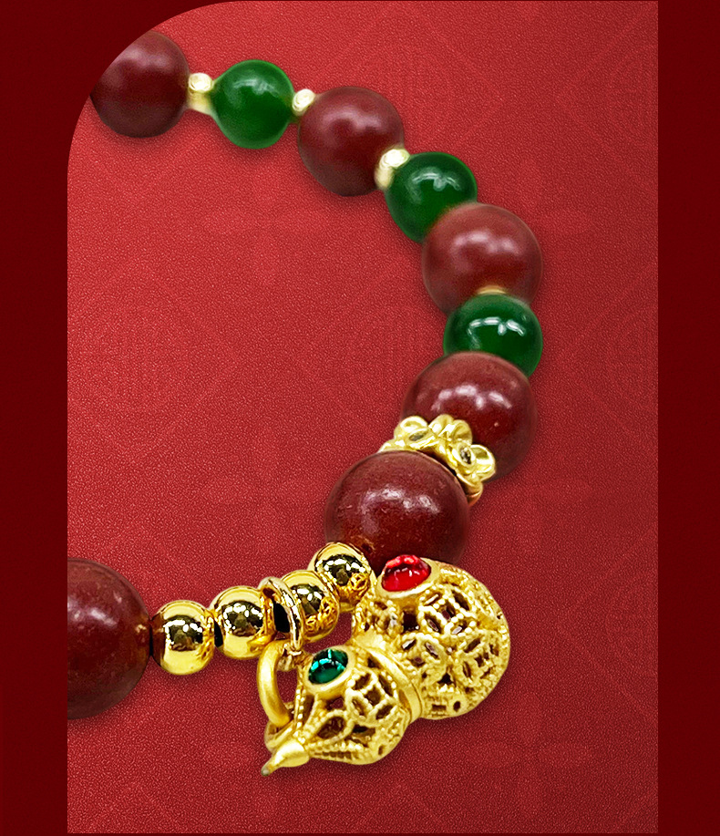 Year of the Horse Lucky Red Incense Bead Bracelet | Calming Herbal Aromatherapy Oriental Bracelet