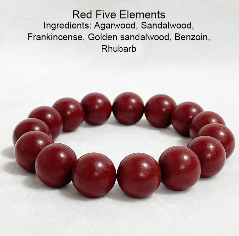Five Elements Incense Bead Bracelet Handcrafted Chinese Herbal Aroma Energy Balance Feng Shui Meditation Jewelry Gift