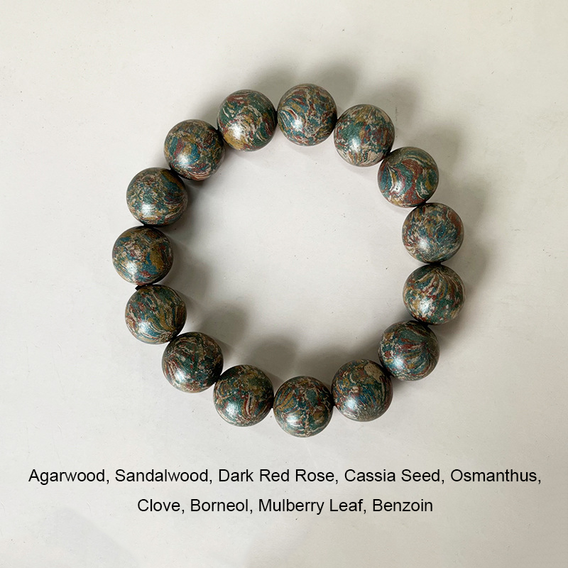 Multi-color Series: Handmade Natural Chinese Herbal Incense Beads Oriental Wearable Aromatherapy Fragrance Beads Stress Relief Relax Scent Bead Pendant