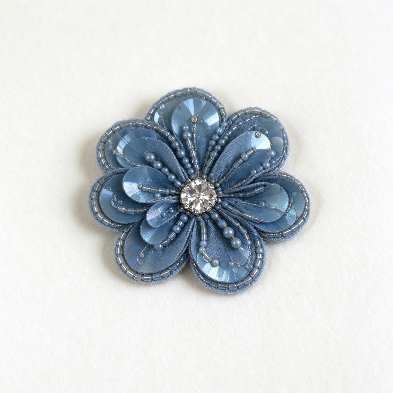 3D Beaded & Chiffon Flower Applique (Garment Embellishment)