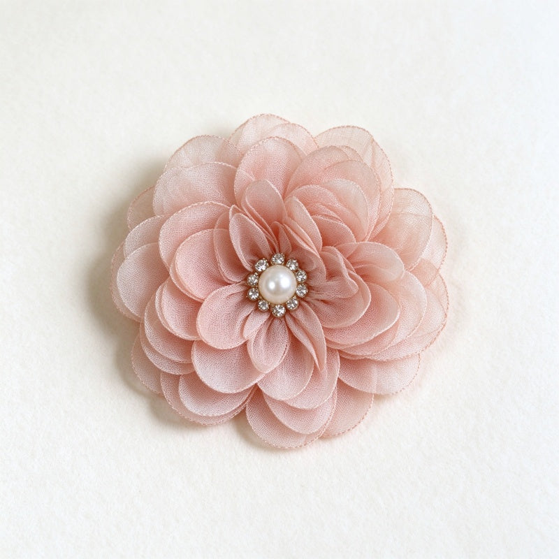 3D Beaded & Chiffon Flower Applique (Garment Embellishment)