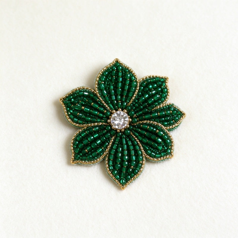 3D Beaded & Chiffon Flower Applique (Garment Embellishment)