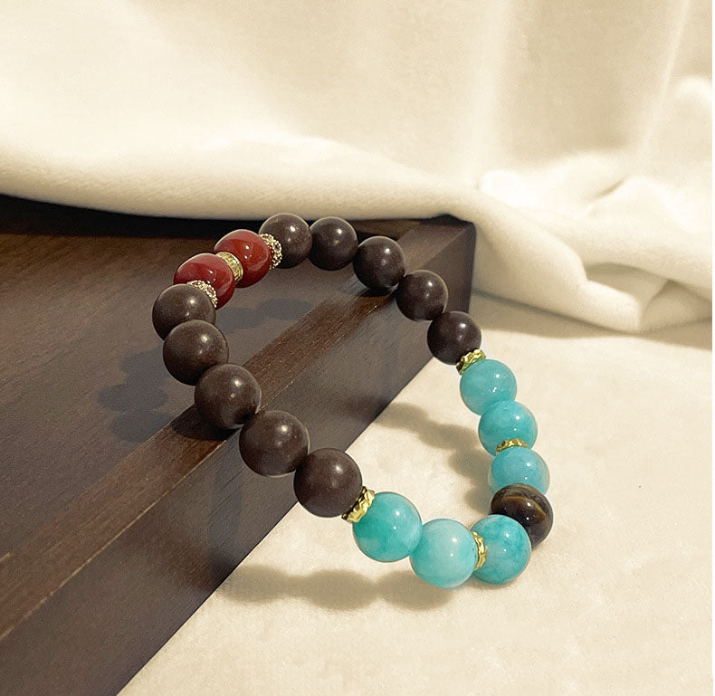 Handmade Ancient Formula Herbal Scented Incense Bead Bracelet Portable Aroma Therapy Bracelet Soothe Fatigue Anxiety Mosquito Repellent Oriental Wellness Bracelet for Men Women