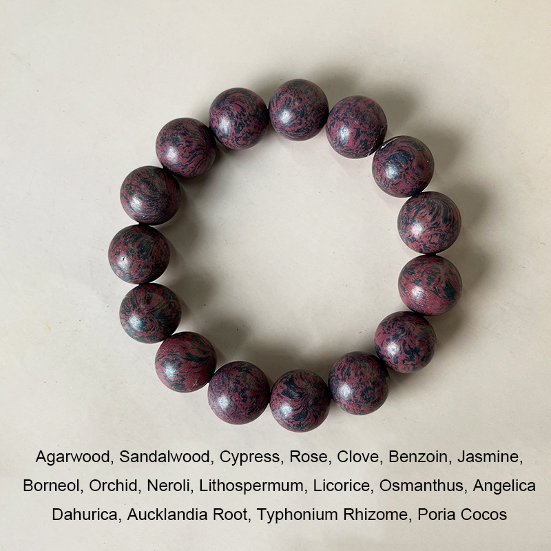 Multi-color Series: Handmade Natural Chinese Herbal Incense Beads Oriental Wearable Aromatherapy Fragrance Beads Stress Relief Relax Scent Bead Pendant