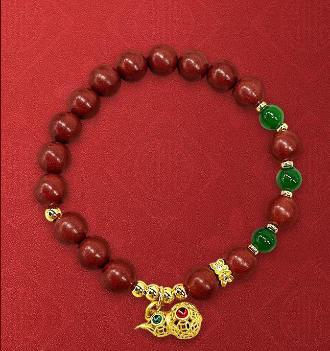 Year of the Horse Lucky Red Incense Bead Bracelet | Calming Herbal Aromatherapy Oriental Bracelet