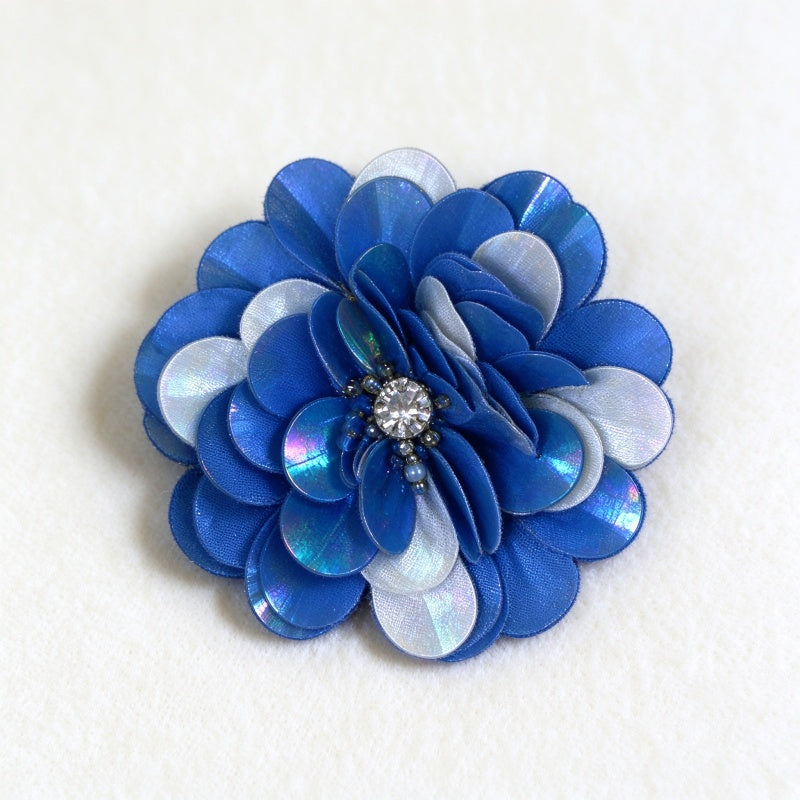 3D Beaded & Chiffon Flower Applique (Garment Embellishment)