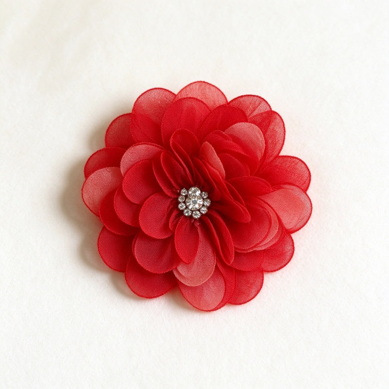 3D Beaded & Chiffon Flower Applique (Garment Embellishment)
