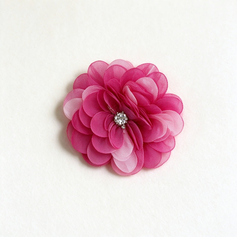 3D Beaded & Chiffon Flower Applique (Garment Embellishment)