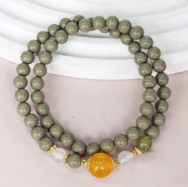 Handmade Natural Herbal Incense Bead Bracelet Wearable Aromatherapy Bracelet Stress Relief Sleep Aid Relieve Fatigue Oriental Wellness Jewelry For Men Women Unisex