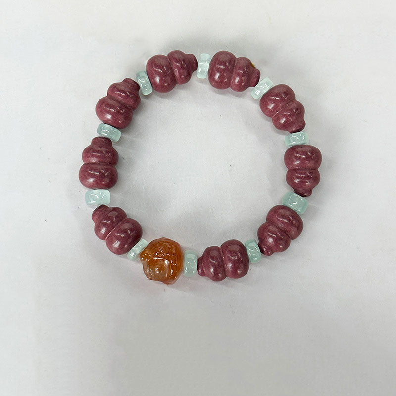 Gourd Incense Bead：Traditional Oriental Aromatherapy Incense Bead Bracelet Gourd Charm Lucky Scented Beaded Jewelry for Men Women